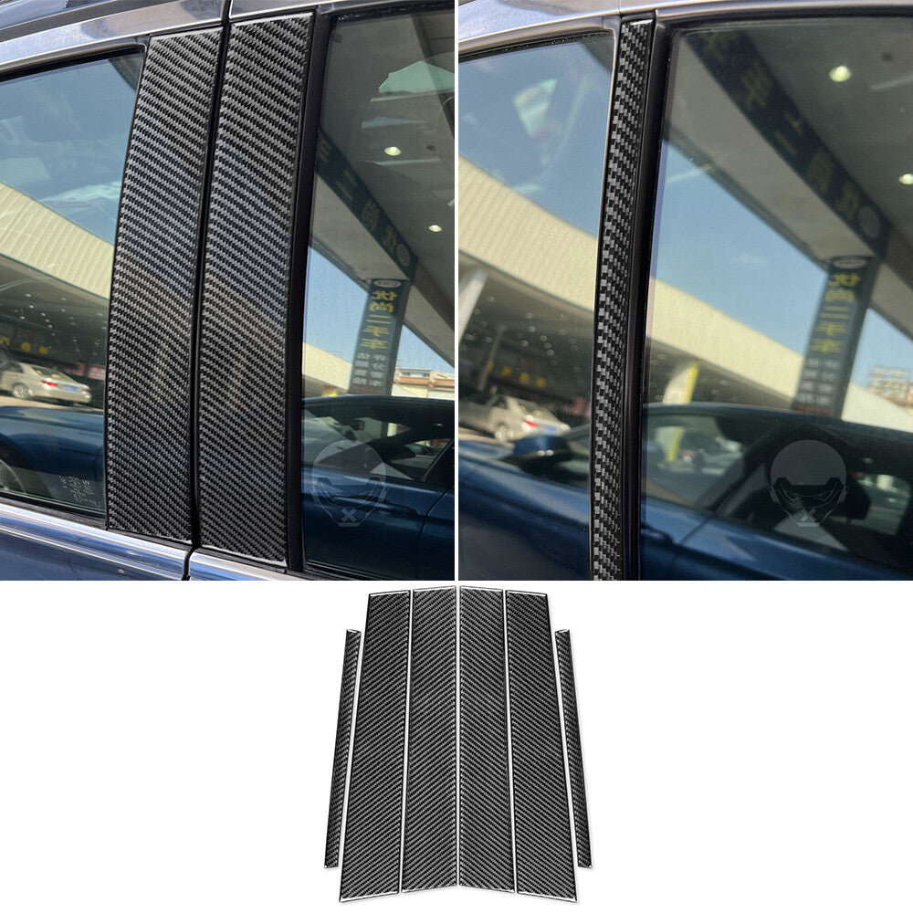 6¡ÁCarbon Fiber Door Window Pillar Post Trim Fit for Infiniti G37 Sedan 2007-2013