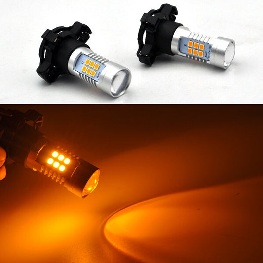 2x Error Amber lamp PY24W LED Bulbs Front Turn Signal Lights for audi v