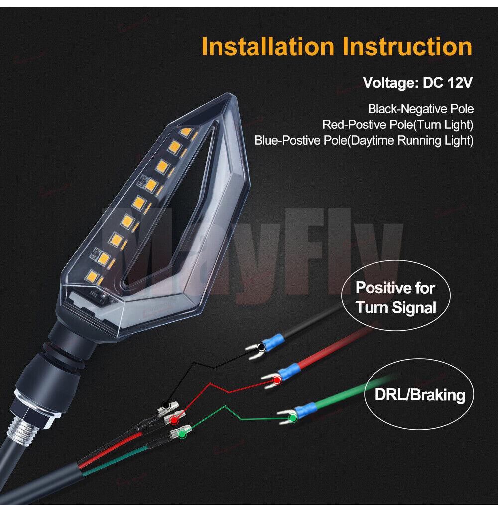 Turn Signal Lights Blinker fit For ZX6R ZX10R/RR 650/1000 ER6N/F Z1000SX