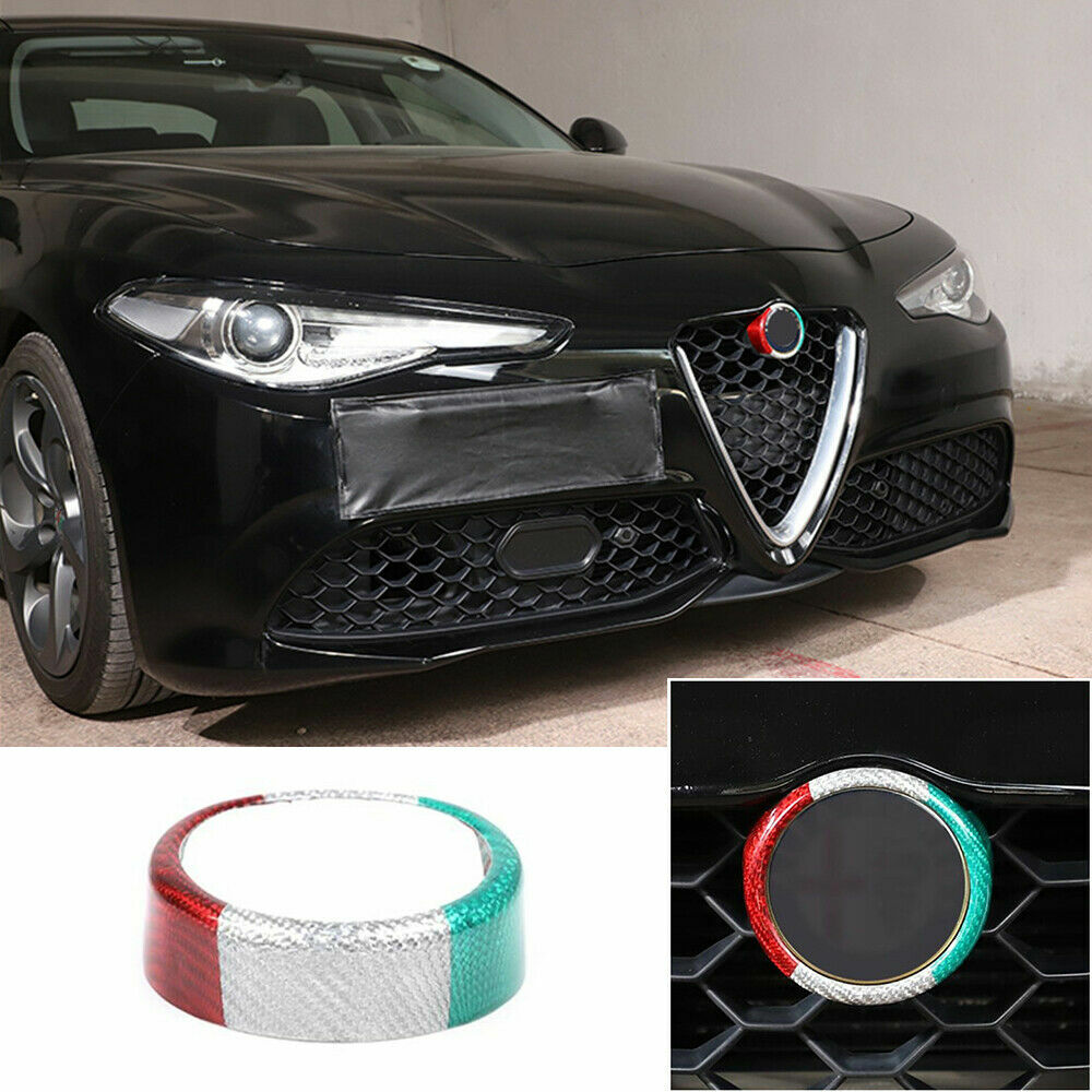 2-Pack Carbon Fiber Front Grille Protectors for Alfa Romeo Giulia 2017-2020