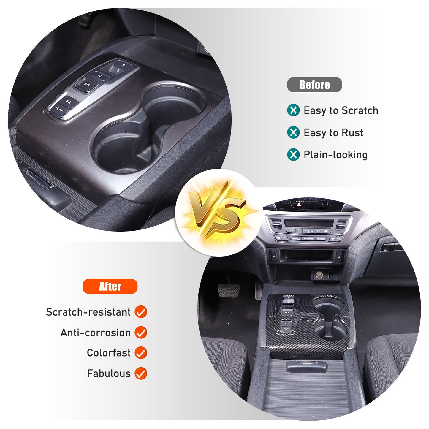 Suitable for 2020-2023 for Honda Ridgeline carbon fiber exterior center console gear shift cover. n