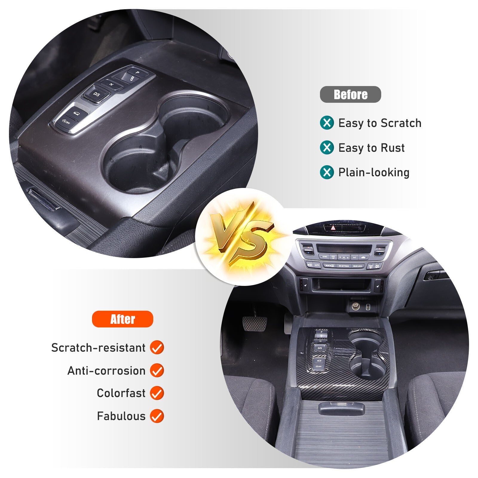 Suitable for 2020-2023 for Honda Ridgeline carbon fiber exterior center console gear shift cover. n