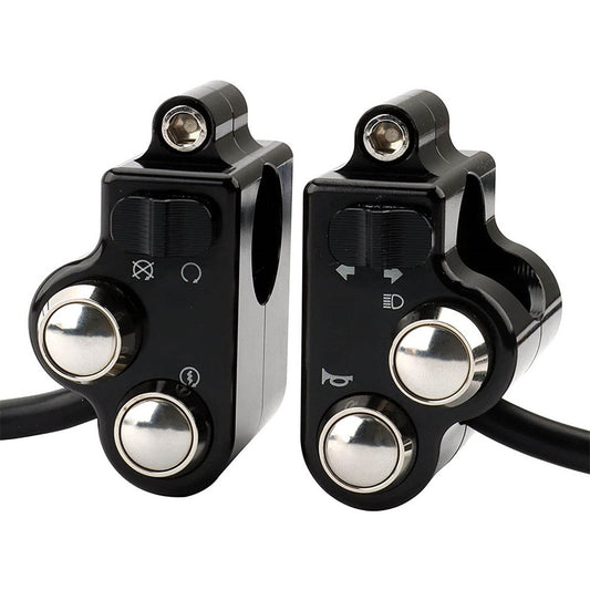 Black Motorcycle Handlebar Switch Control 125mm Racer Modified Part  Harness Q
