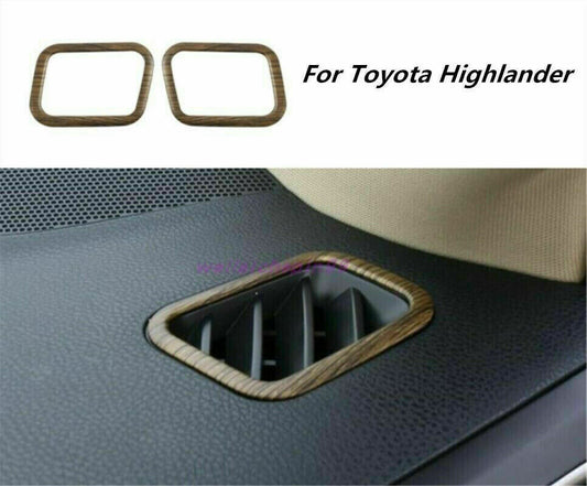 Wood Grain Dashboard Upper Air Vent Outlet Trim for Toyota Highlander 2014-2019