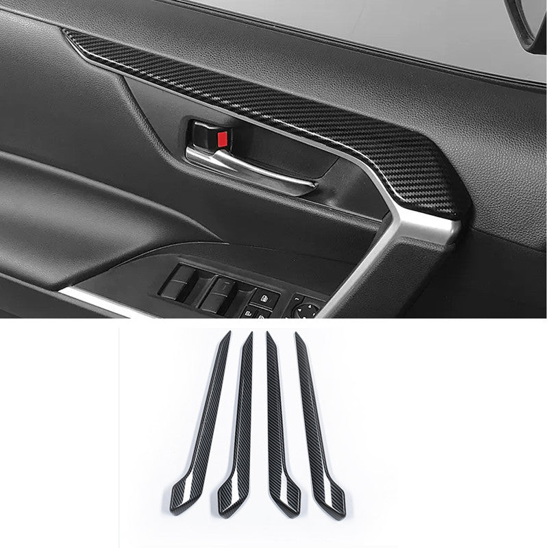 Carbon Fiber Interior Door Molding Strip Decor Trim for Toyota RAV4 2019-2025