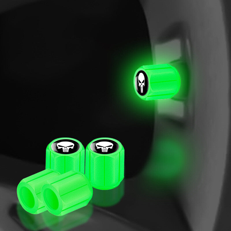 Green Universal Fluorescent Car Tire Valve Cap Luminous Bike Tire Valve Stem Cap Q