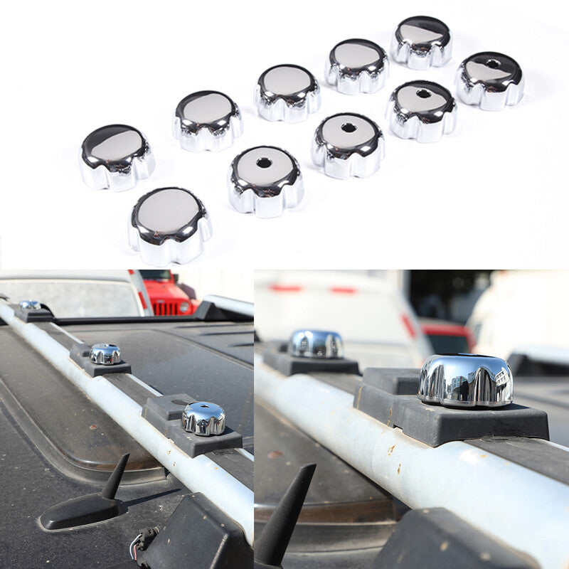 10-Piece Pack of Chrome Car Roof Screw Caps and Covers for Hummer H2 (2003-2009) n