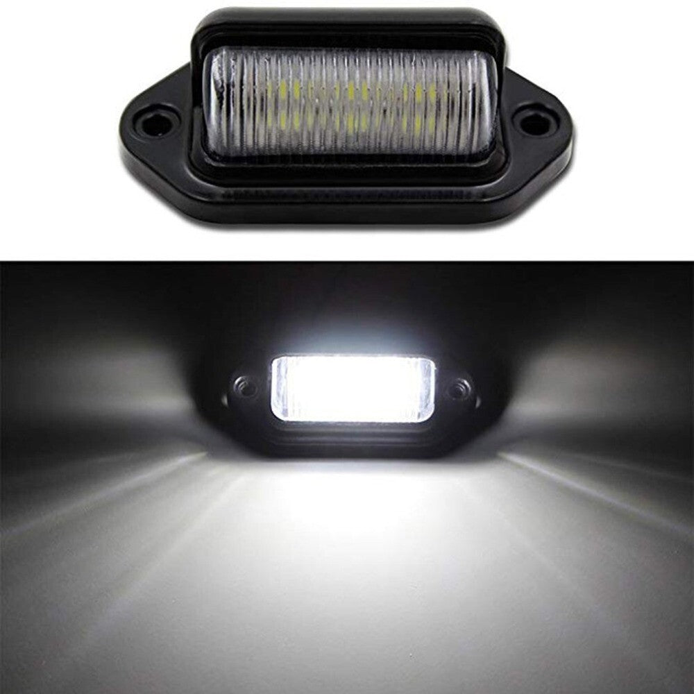 2Pcs 6LED Car Number License Plate Lights Lamps For Trailers Trucks Van Caravans Q