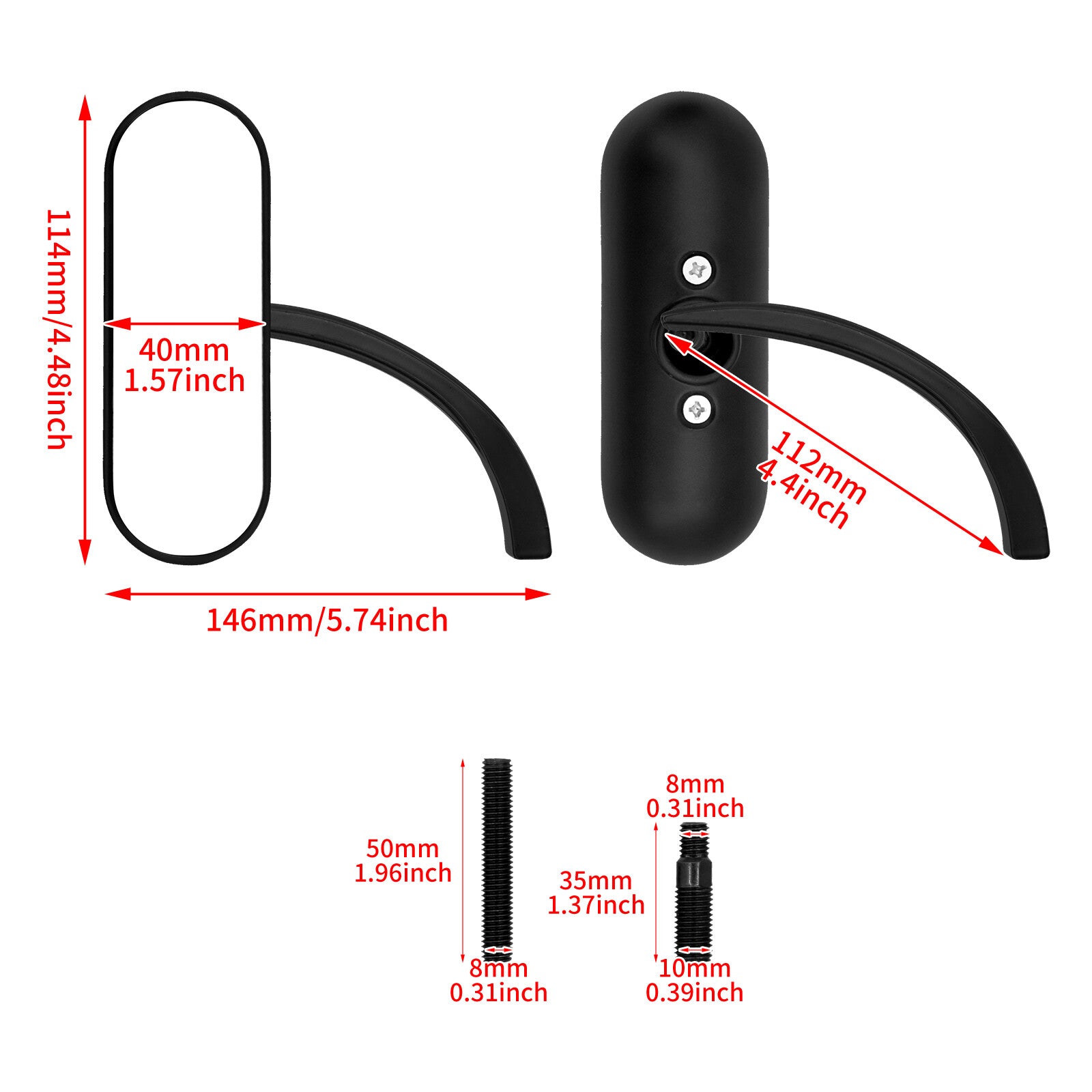 Matte Black for Mini Oval Side Mirror for Harley Road King Street Glide Softail Dyna Q