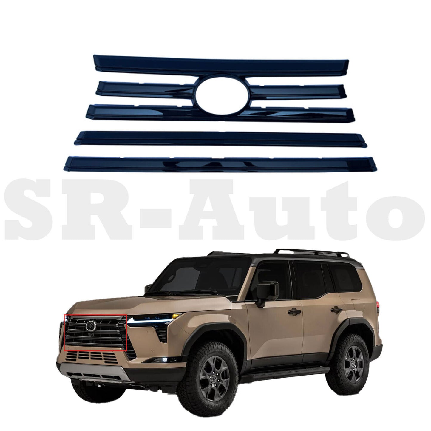 ABS Black Front Central Grille Cover Trims Molding for Lexus GX 550 2024-2025 n