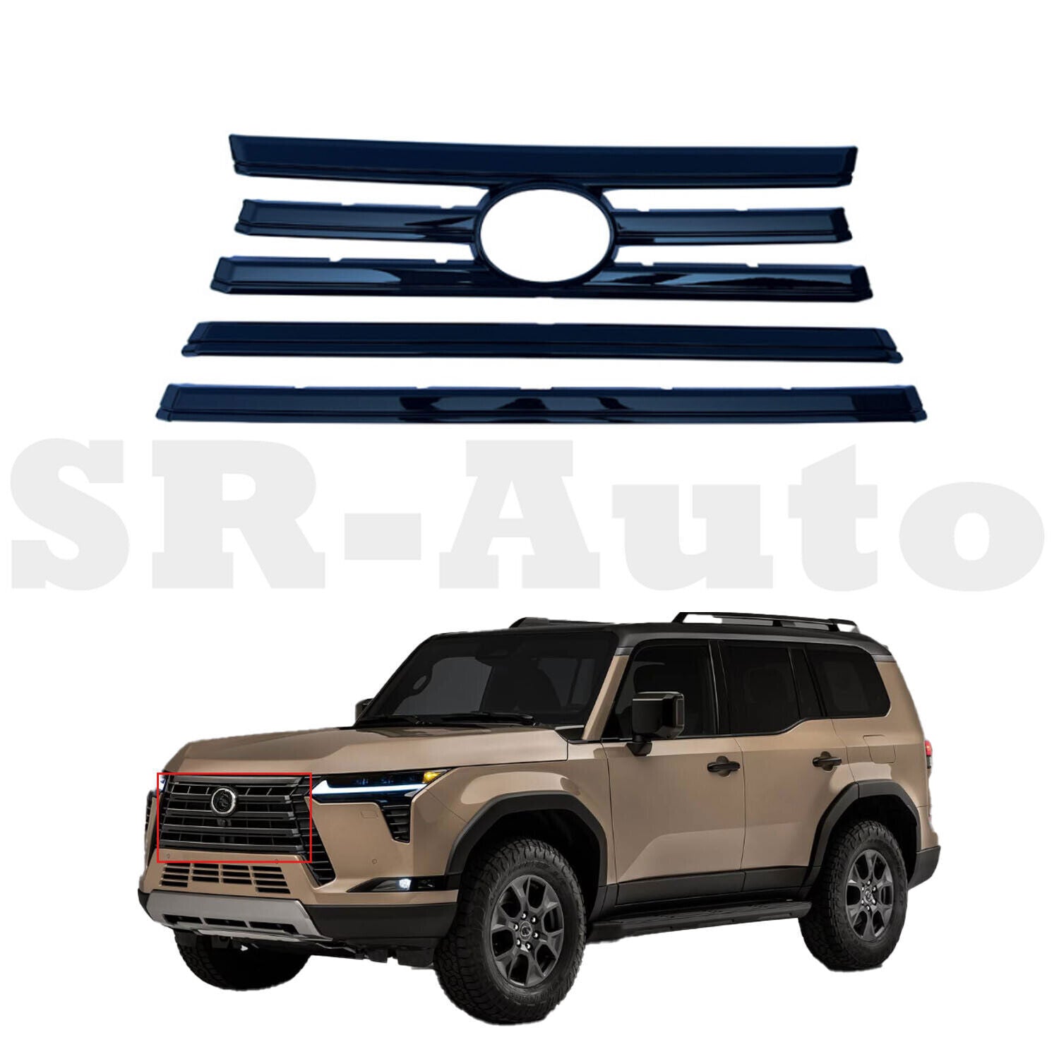 ABS Black Front Central Grille Cover Trims Molding for Lexus GX 550 2024-2025 n