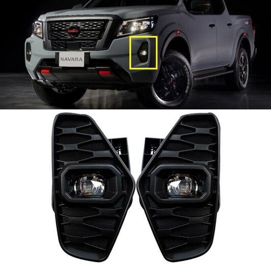 Pair front bumper LED Fog Lights for Nissan NAVARA 2021+ Nueva D23 facelift