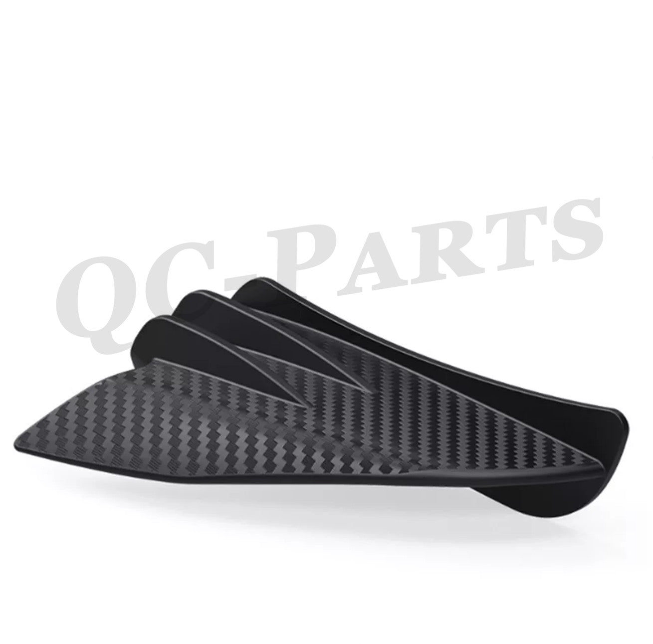Carbon Fiber Look Winglet Side Spoiler Air Deflector Wing Fairing For Motorcycle Q