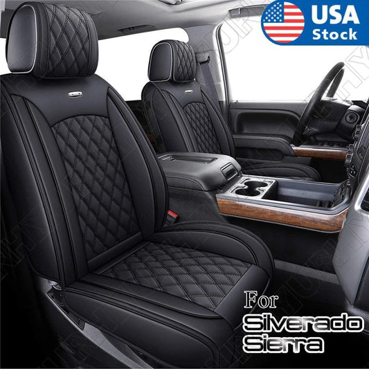Full Set Car for Seat Cover PU Leather For Chevy Silverado for GMC for Sierra 1500 2007-2022 Q