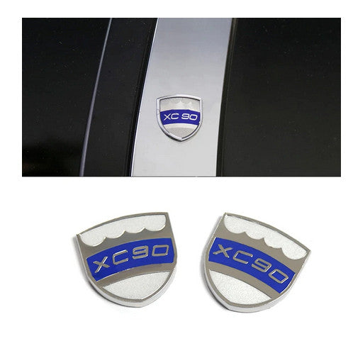 Suitable for Volvo rear trunk side badge stickers, decals, metal badges, XC90, silver, blue