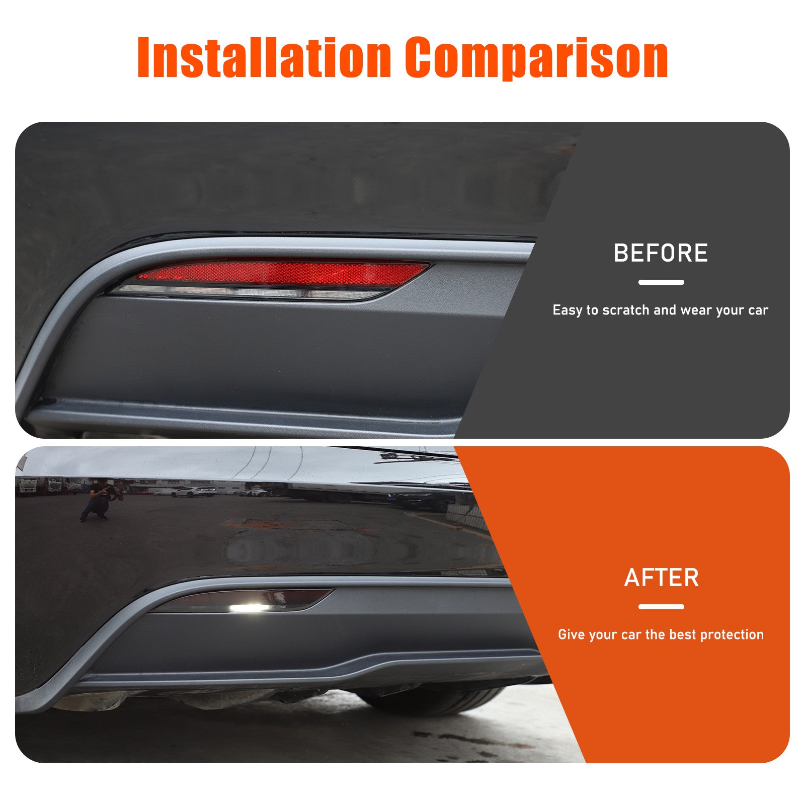 Black rear fog light cover trim border for Model 3 Highland 2024- n