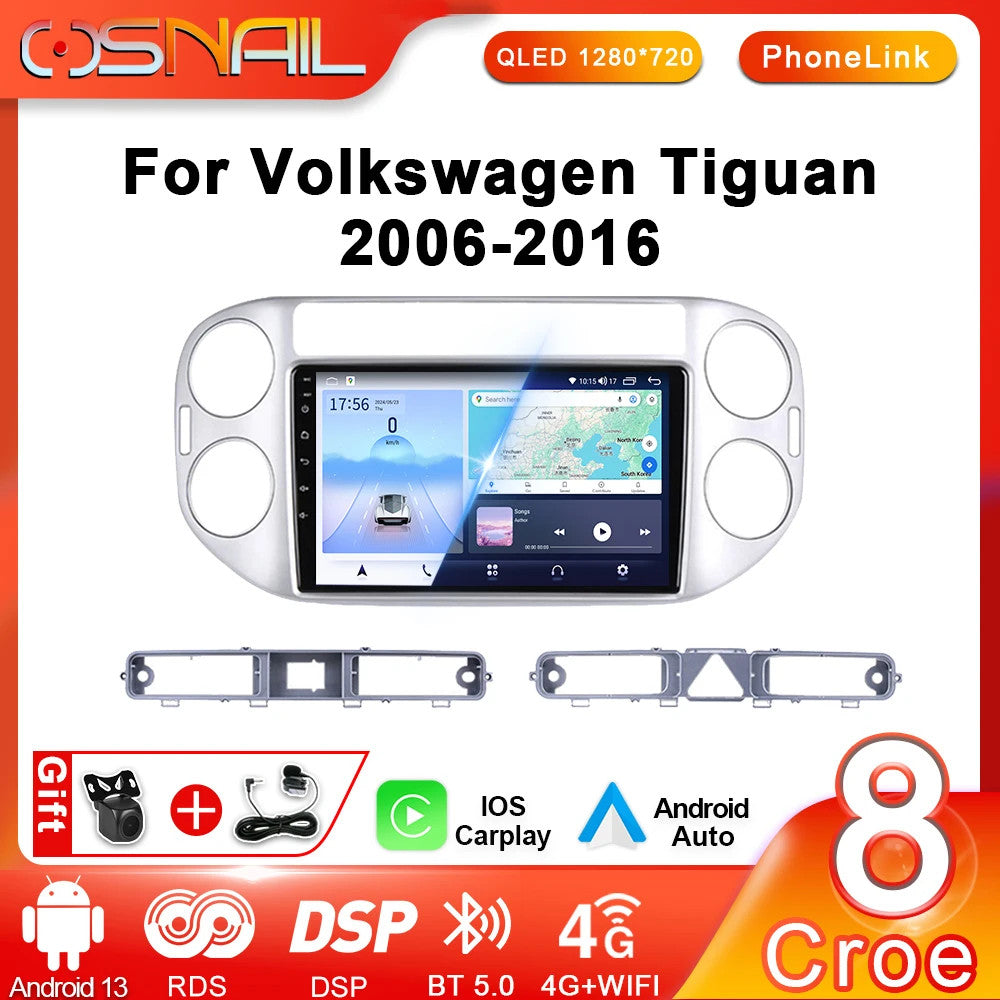 CarPlay Car Radio for Volkswagen for Tiguan 1 NF 2006-2016 Android GPS Player Screen