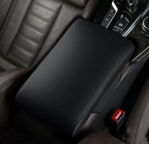 1 piece black leather console armrest box panel cover trim for Mazda CX-30 2020-2024