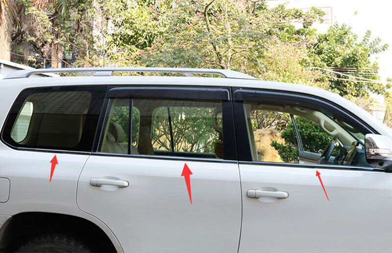 for Toyota for Land Cruiser 2009-2020 Black Steel Window Sill Molding Lower Strip 6x