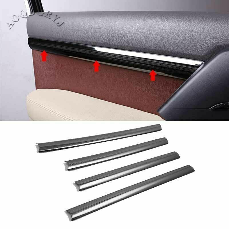 Black Titanium Inner Door Decor Strip Trim for Toyota for Land Cruiser LC200 2008-21