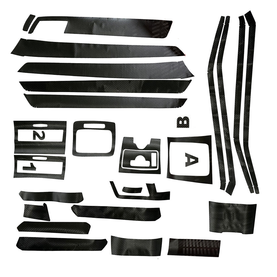 Black 3D Interior Cover Trim Sticker Kit Fit for Mercedes Benz E Class W212 Q