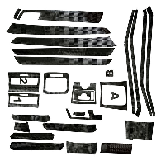Black 3D Interior Cover Trim Sticker Kit Fit for Mercedes Benz E Class W212 Q