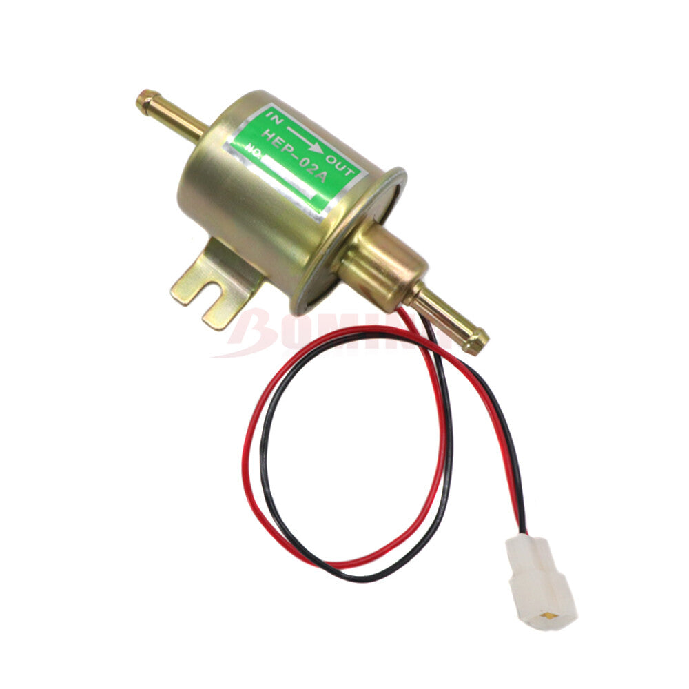 12V Inline Low Pressure Electric Fuel Pump Universal 2.5-4PSI Gas Diesel HEP-02A