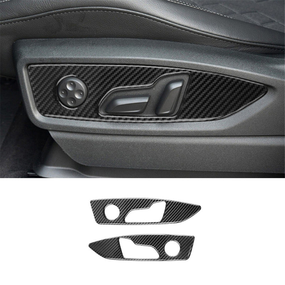 2Pcs for Audi Q5 2018-2021 Carbon Fiber for Seat Position Button Panel Sticker Trim