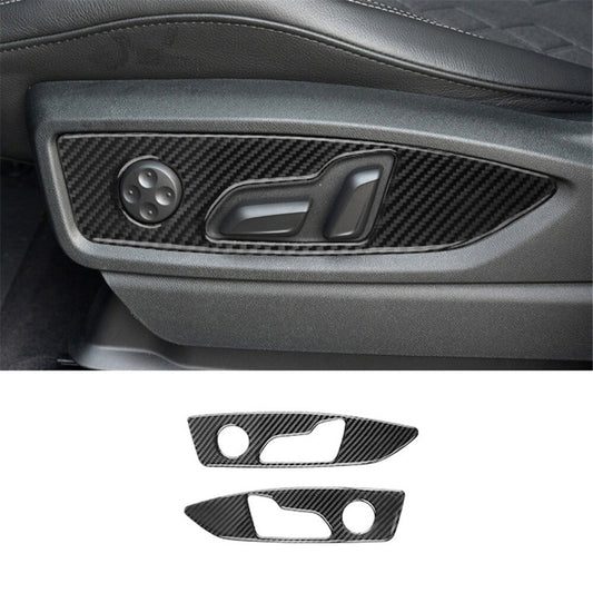 2Pcs for Audi Q5 2018-2021 Carbon Fiber for Seat Position Button Panel Sticker Trim