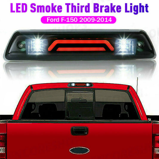 Suitable for 09-14 F150 Smoked Red LED Third Brake Light and Rear Reverse Cargo Light n