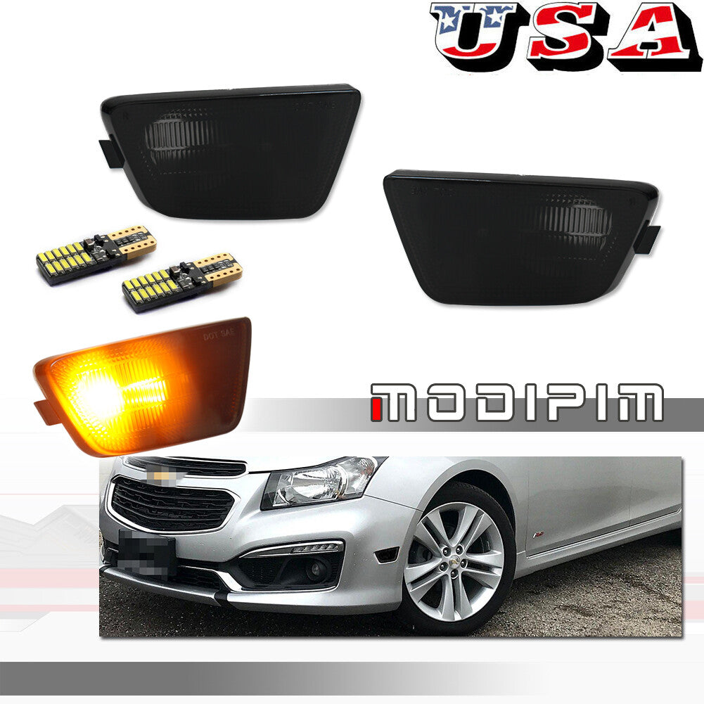 European Style Side Marker Lights w/ Amber LED Combo Kit for 2011 - 2015 for Cruze - v