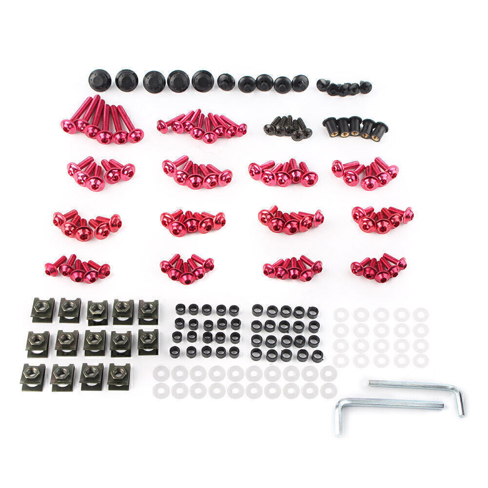 Red Fairing Bolt Kit body Screws Nuts Set w/ Box Fit for Honda CBR250R CBR300R