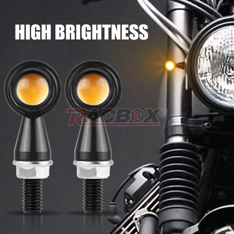 2X Amber CNC LED Motorcycle Turn Signal Indicators Blinker Light Bulbs 12V Black