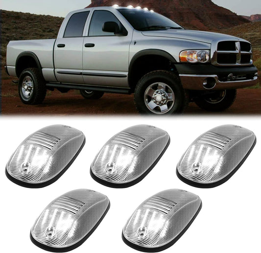 5 Piece White LED Cab Roof Marker Lights for 2003 - 2018 for Dodge for Ram 1500 2500 3500 Trucks - v