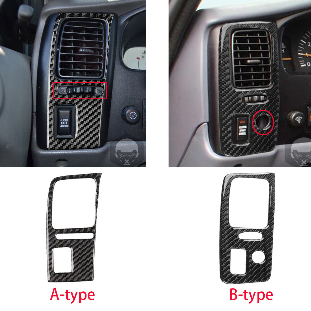 Carbon Fiber Driver's Dashboard Air Vent Outlet Trim for Toyot@ Tacom@ 2001-2004