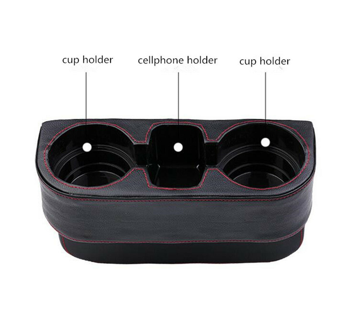 Car for Seat Seam Cup Holder Food Drink Bottle Mount Storage Organizer Black Leather Q