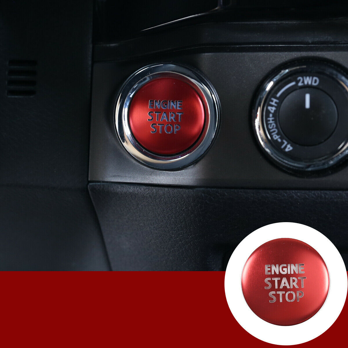 One-Key Start Engine Button Cover Sticker Accessory for Toyota Tacoma 16-2023 Q