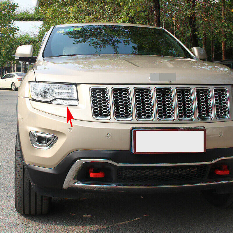for Jeep Grand Cherokee 2014-2020 Chrome Front Headlight Cleaner Washer Trim 6P