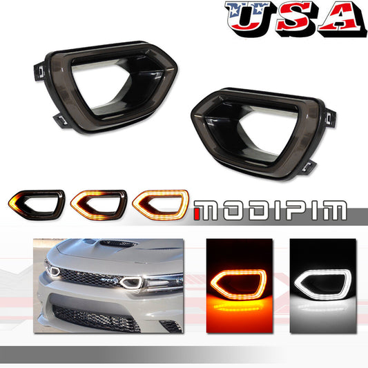 Suitable for 2015-2022 charger R/T SCAT package SRT style switch DRL dual LED grid grill- v