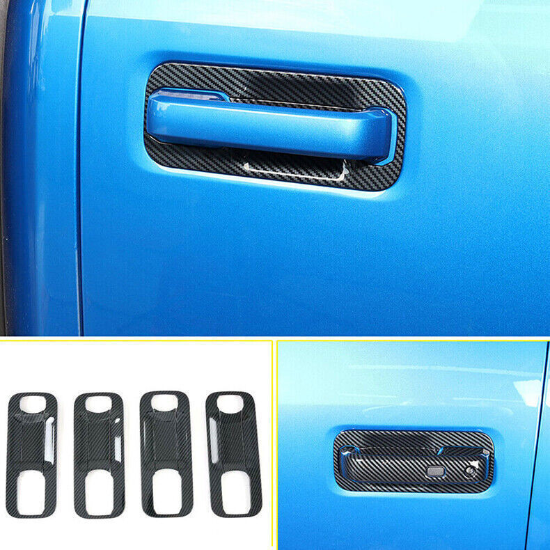 for ford  F-150 2021-2023 Carbon Fiber Side Door Handle Bowl Molding Cover Trims