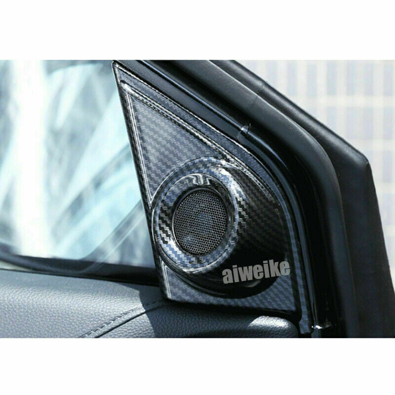 4X Carbon Fiber Look Door Speaker Sound Cover Trim for Honda CR-V CRV 2017-2022