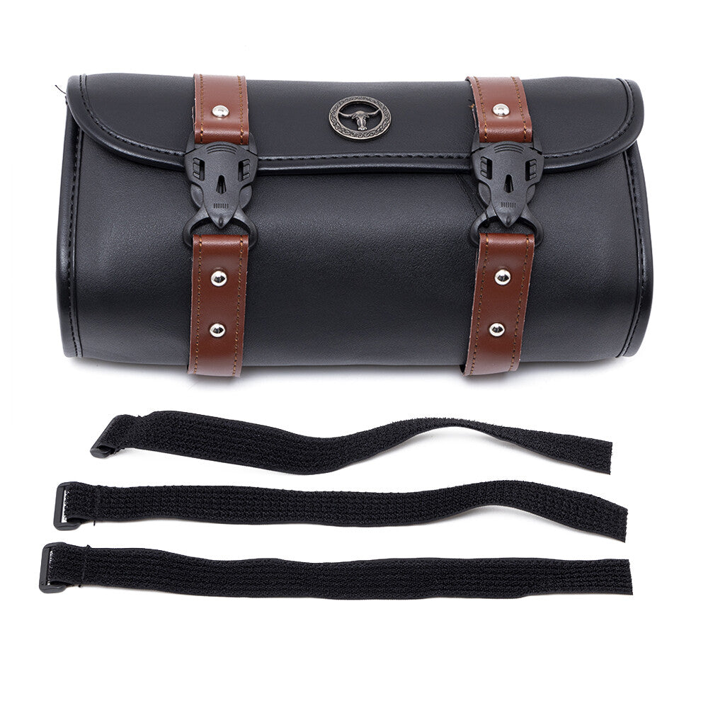 New Motorcycle PU Leather Handlebar Front Fork Tool Bag Storage Pouch Basket Q