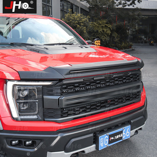 Hood Deflector Guard W/ Lights for Ford F150 Bug Shield Bonnet Protector