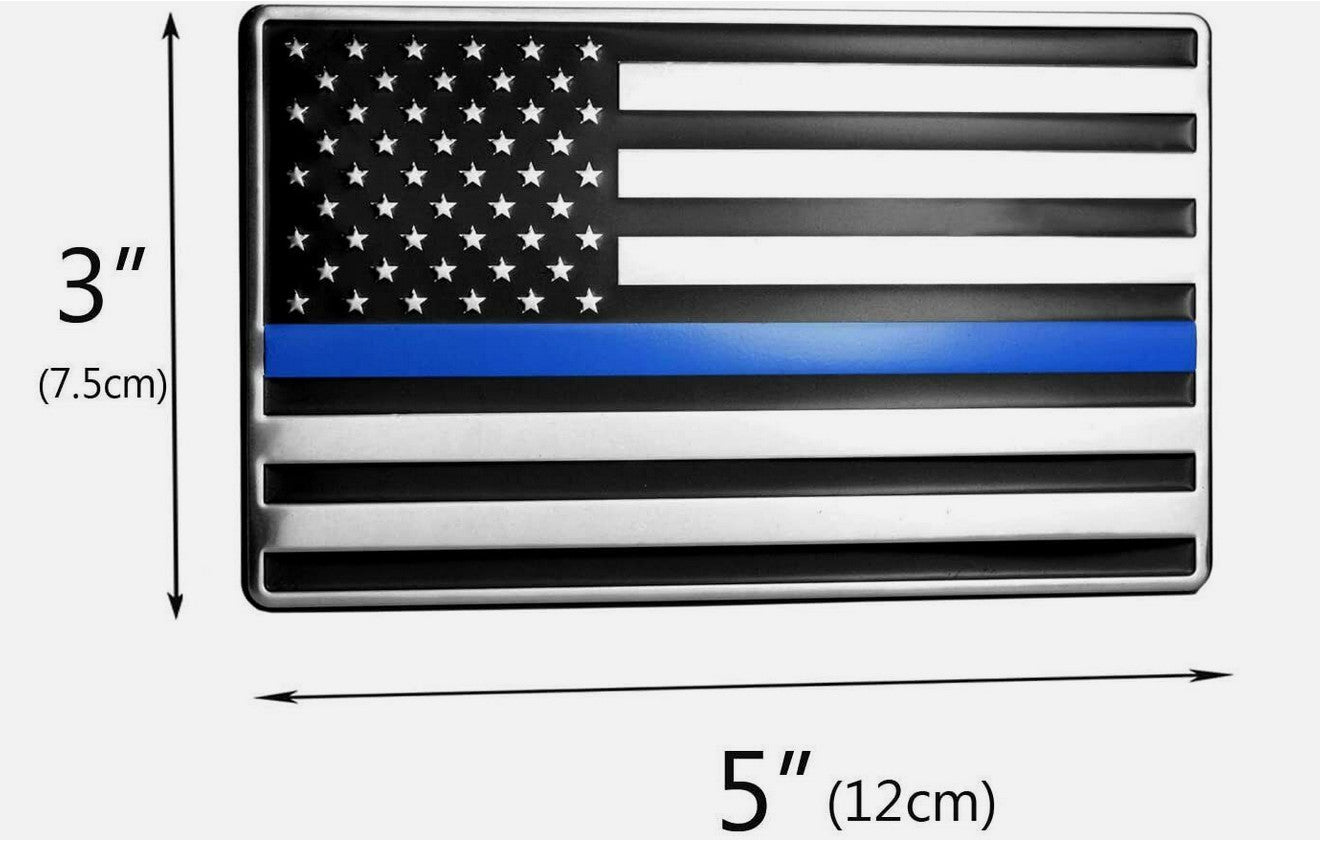 Car side fender rear badge decal silver black blue American flag for Chevrolet