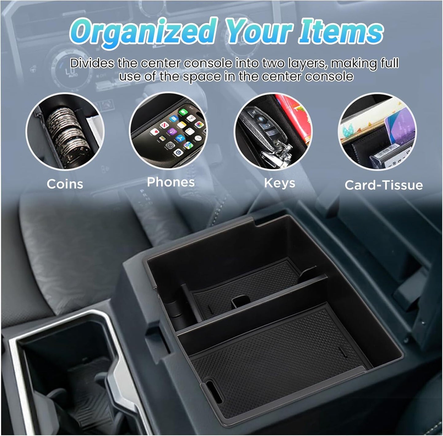 Center console armrest storage box for 2024 Tacoma parts - n