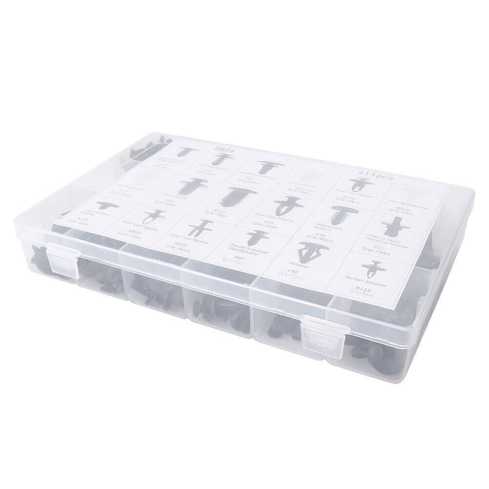 415x Car Retainer Push Pin Rivet Trim Clip Panel Bumper Fastener Kit Universal Q