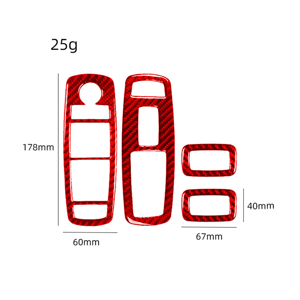 4-Pack Red Carbon Fiber Interior Window Covers for Chrysler 300 (for 2015-22)