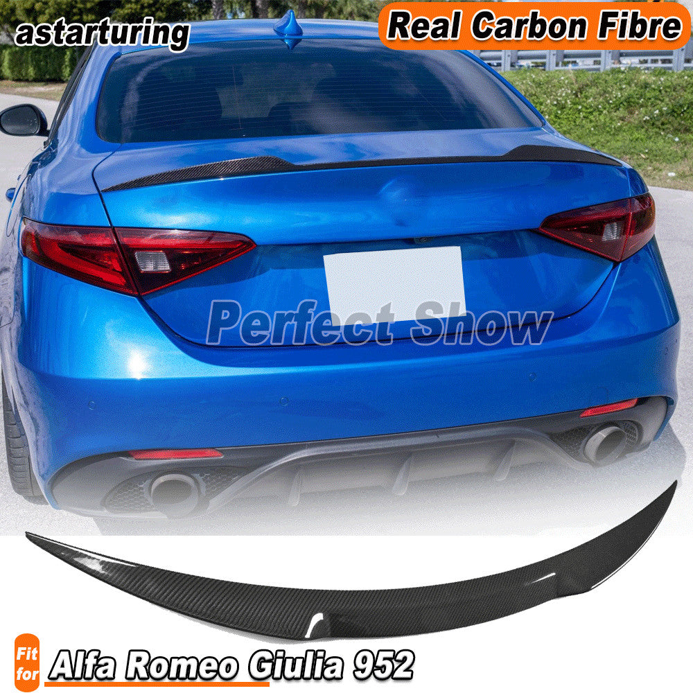 Fit for Alfa Romeo Giulia 952 Sedan 2015-22 REAL Carbon Rear Trunk Spoiler Wing