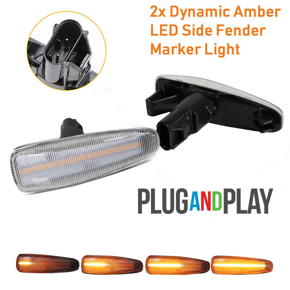 2-piece front logo signal amber LED light suitable for Lancer Evo X Mirage- v