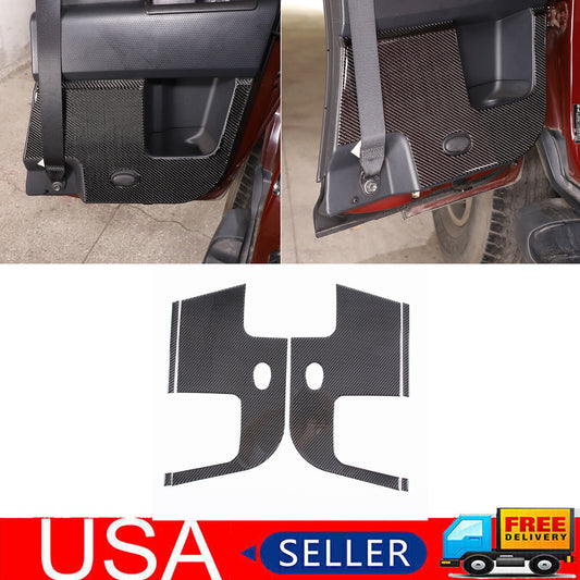 Carbon fiber rear door kick guard panel cover trim for Toyota FJ Cruiser 2007-21